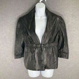 TART COLLECTIONS Black Lamb Leather Biker Jacket Women's‎ Size L Edgy